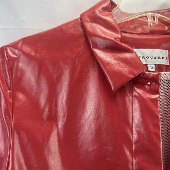 Vintage 1990s &Trousers Cranberry Rain Coat Size Large Futuristic Style USA - Picture 4 of 10